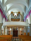 Vue de la nef et de l'orgue. Cliché personnel (sept. 2019)