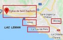 Situation géographique. Source: www.google.ch/maps/place/Église+de+Saint-Saphorin/