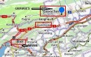 Situation de Grenchen avec Bienne au bord de son lac. Carte Viamichelin