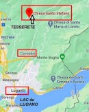 Carte situant Tesserete. Source: www.google.ch/maps/place/Chiesa+Santo+Stefano/