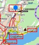 Carte pour Canobbio et Lugano. Source: fr.viamichelin.ch/web/Cartes-plans/