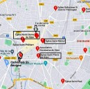 Situation dans Dijon des églises visitées, avec St-Michel. Source: Google, plans