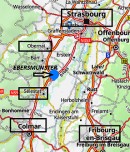 Ebersmunster, carte Viamichelin