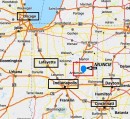 Muncie aux USA, carte Viamichelin