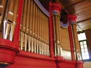 Château-d'Oex, détail de la façade de l'orgue du Temple. Cliché personnel