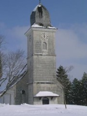 La Chaux-du-Milieu, le Temple en hiver (2005). Cliché personnel