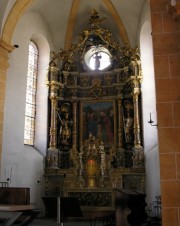Maître-autel baroque à Martigny. Cliché personnel