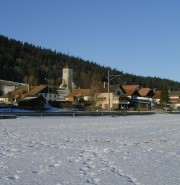 La Sagne, vue sur le Temple en hiver. Cliché personnel