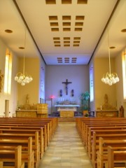 Vue intérieure de l'église de Soyhières. Cliché personnel