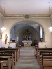 Vue intérieure de l'église de Soulce. Cliché personnel