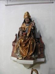 Statue de Saint-Marcel: elle date de 1510 et fut sculptée par le Bâlois Martin Lebzelter. Cliché personnel