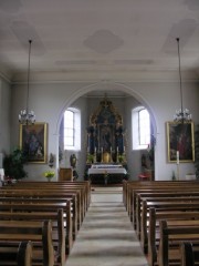 Nef de l'église de Miécourt. Cliché personnel