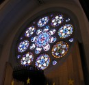 Temple Farel, la rose du choeur (19ème s.). Cliquer dessus pour agrandir. Cliché personnel