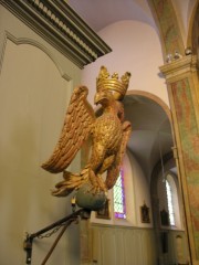 Un élément décoratif à l'église de Nods. Cliché personnel