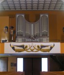 L'orgue Goll (1908), restauré par D. Bulloz (2005) à Echallens, église catholique. Cliché personnel