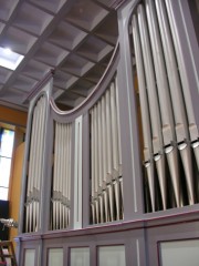 Vue du buffet d'orgue en tribune. Cliché personnel