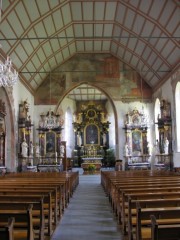 Nef gothique-baroque de l'église de Bremgarten. Cliché personnel