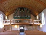 Vue d'ensemble de la tribune ouest et de l'orgue Moser/Wälti. Cliché personnel