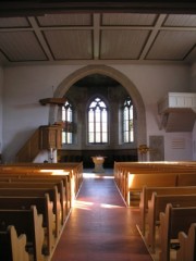 Nef et choeur de l'église de Kerzers. Cliché personnel