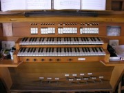 Vue de la console en fenêtre du Grand Orgue. Cliché personnel