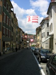 Une rue de Porrentruy. Cliché personnel (2006)