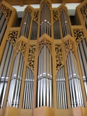 Façade de l'orgue du Temple de Porrentruy. Cliché personnel