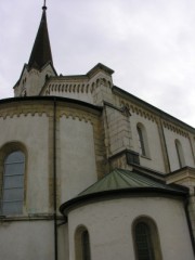 Collégiale de Moutier. Vue du chevet. Cliché personnel (2006)