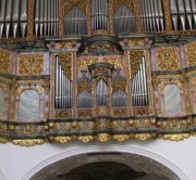 Vue rapprochée (zoom) du Positif du Grand Orgue baroque. Cliché personnel