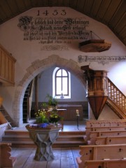 Vue intérieure de l'église de Gsteig. Cliché personnel