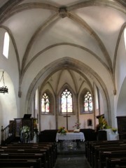 Nef et choeur de l'église d'Aigle. Cliché personnel