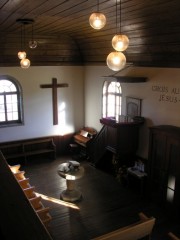 Le Bémont, intérieur de la chapelle. Cliché personnel