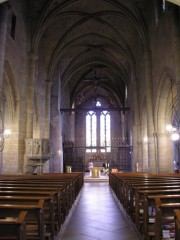 Vue intérieure axiale de la Collégiale de Romont. Cliché personnel