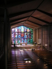 Vue d'ensemble de la nef de la Marienkirche depuis la tribune de l'orgue. Cliché personnel
