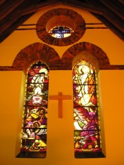 Chapelle de l'Ermitage, vitraux de Jacques Wasem (1936). Cliché personnel