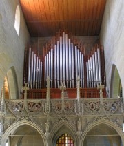 Une dernière vue du grand orgue Kuhn, 1949. Cliché personnel