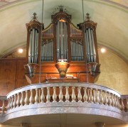 Vue de face de l'orgue de Goumois. Cliché personnel