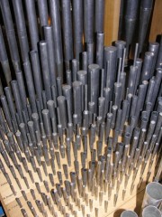 Temple de Couvet. Intérieur de l'orgue. Cliché personnel