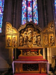 Vue du grand triptyque du choeur de la cathédrale. Une oeuvre splendide du gothique tardif (représentation de l'arbre de Jessé). Cliché personnel