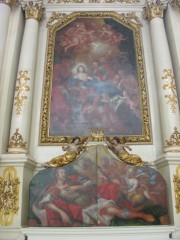 Autel de la Mort de Marie et Reliques de St. Pie. Tableau du 2ème quart du 18ème s. Cliché personnel
