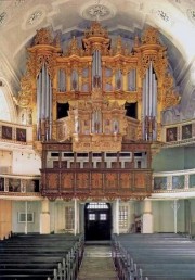 Vue du Grand Orgue baroque de la Stadtkirche de Celle (état actuel). Crédit: www.stadtkirche-celle.de/