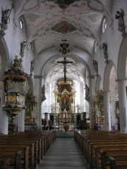 Vue intérieure générale de la Pfarrkirche. Cliché personnel