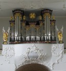 Vue de face du Grand Orgue Graf (1987) de la Pfarrkirche de Beromünster. Cliché personnel (sept. 2007)