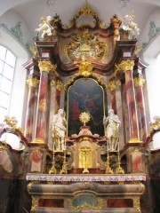 Le maître-autel de la Collégiale (vers 1773). Cliché personnel
