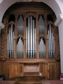 Orgue Metzler de l'église paroissiale d'Ascona (entretien par le facteur Metzler). Cliché personnel (sept. 2007)