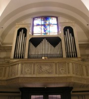 Autre vue de l'orgue de San Carlo Borromeo, Lugano. Cliché personnel