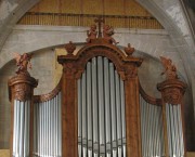 Cathédrale de St-Claude. Le haut du Grand Orgue. Cliché personnel