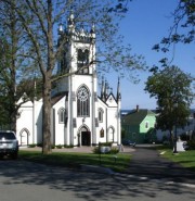 Vue de l'église St.-John de Lunenburg, Nouvelle Ecosse. Crédit: www.uquebec.ca/musique/orgues/