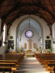 Vue intérieure de l'église de Corpataux. Cliché personnel