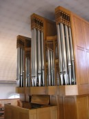Vue de l'orgue Kuhn (1970) de l'église St-Martin de Tafers. Cliché personnel (oct. 2007)