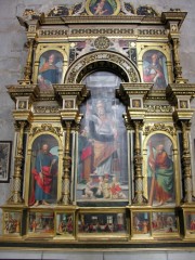 Cathédrale de St-Claude. Vue rapprochée du retable de Pierre de la Baume. Cliché personnel